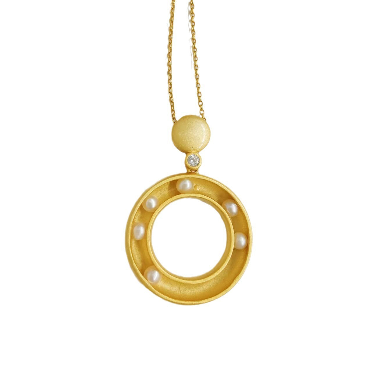 Smiling Sterling Silver Pearl Necklace