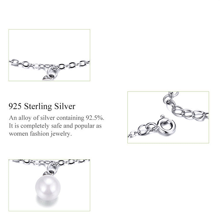 925 Sterling Silver Simple Pearl Bracelet