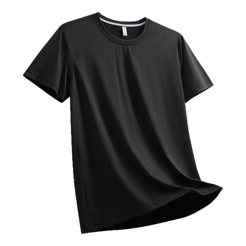 Ice Water Cube Brocade Ammonia Round Neck T-shirt