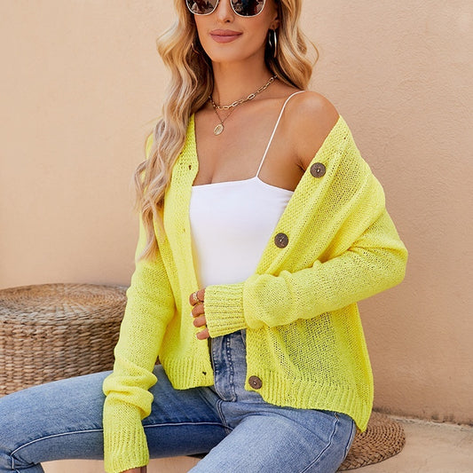 Women's Clothing V-neck Knitted Cardigan Women's Sweater