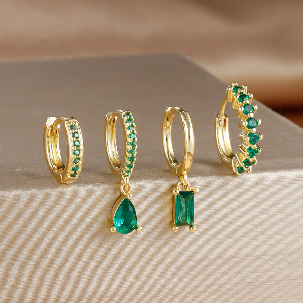 Popular Rectangular Pendant Zircon Earrings