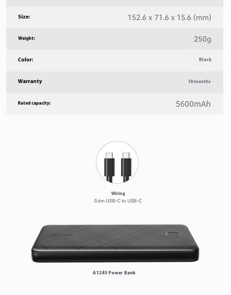 Power Bank PD20W Dual Port Fast Charging Large Capacity