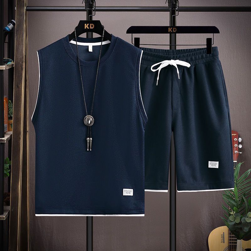 Summer T-shirt Casual Shorts Fashion Brand Ice Silk