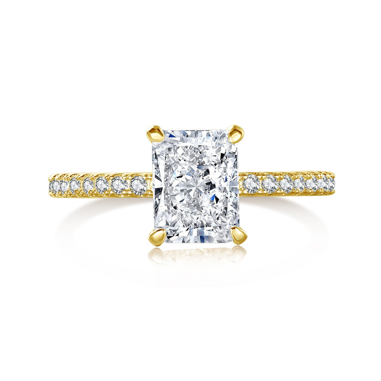 18k Zircon Ring Pure Silver High Carbon Diamond