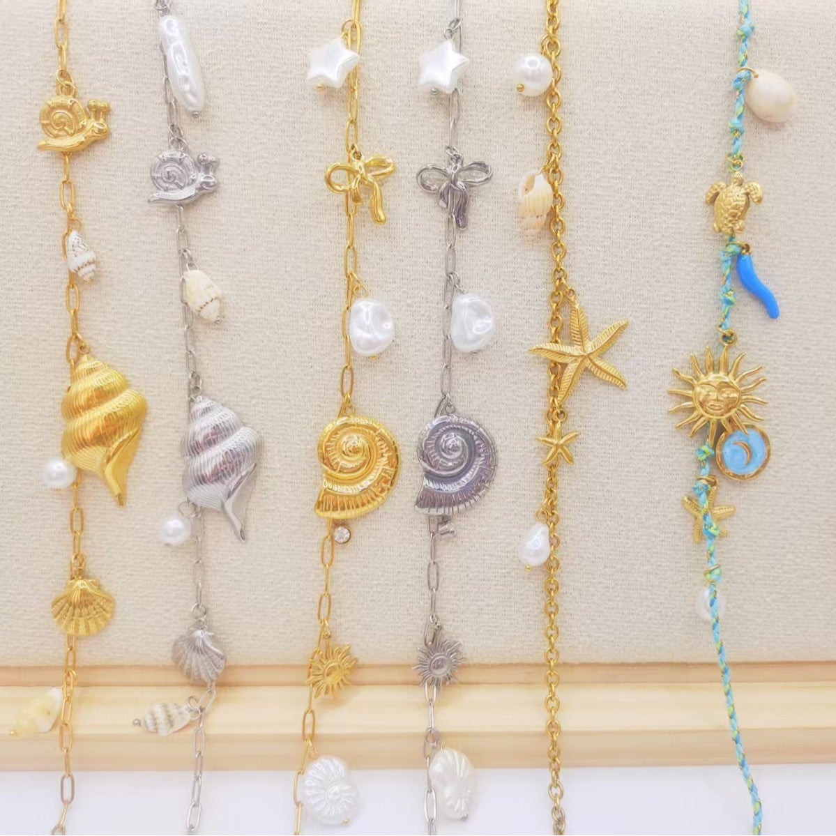 Ocean Series Starfish Shell Freshwater Pearl Pendant