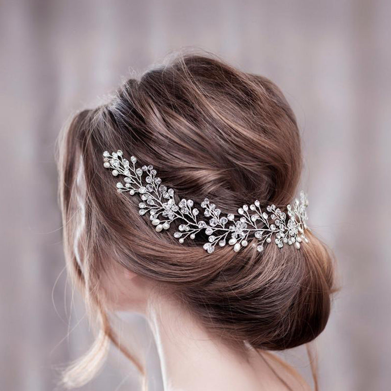 Handmade Crystal Pearl Flexible Chain Hair Band Hair Accessories