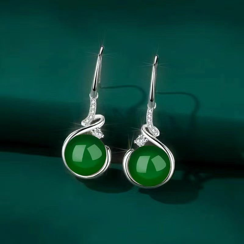 High Class Elegant Classical Retro Style Jade Earrings