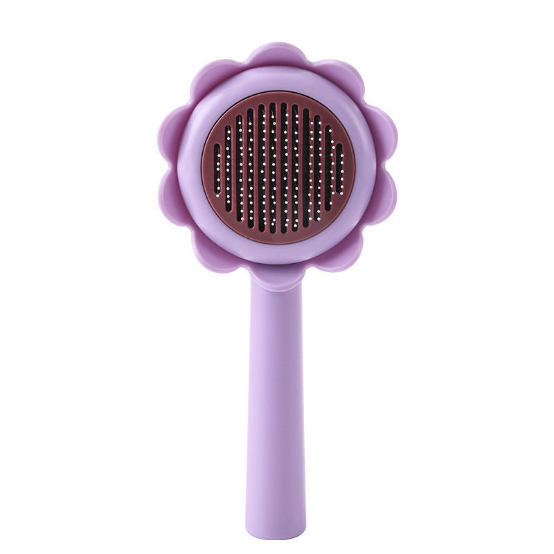 Cat Brush Dog Shedding Brush Flower Shape Stainless Steel Self Cleaning For Dog For Pet Supplies, Cat Grooming Brush, Self Cleaning Slicker Brushes For Dogs Cats Grooming Brush Tool