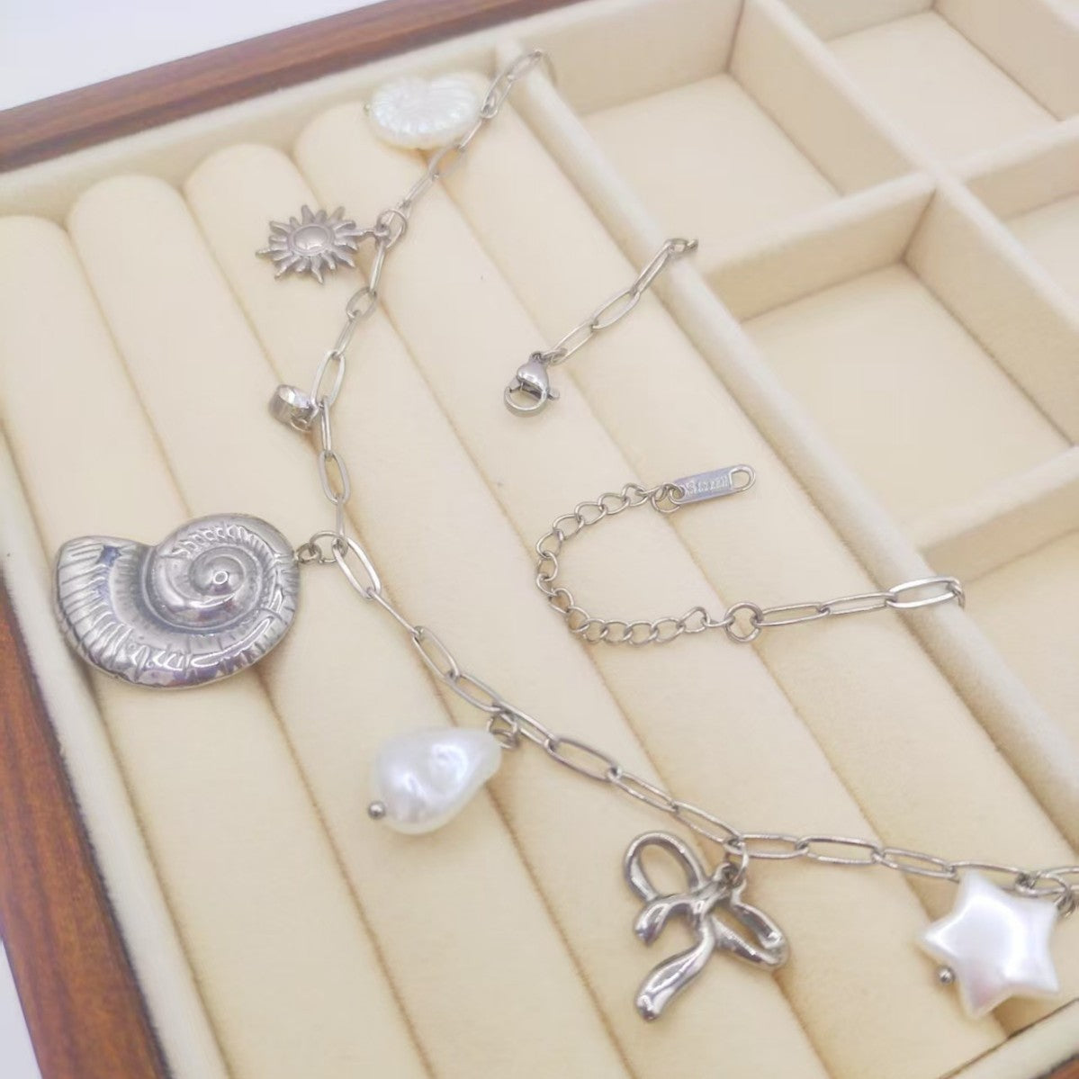 Ocean Series Starfish Shell Freshwater Pearl Pendant