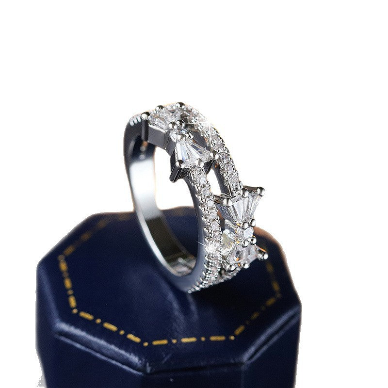 All-matching Graceful Non-fading Light Luxury Ring Female Zircon