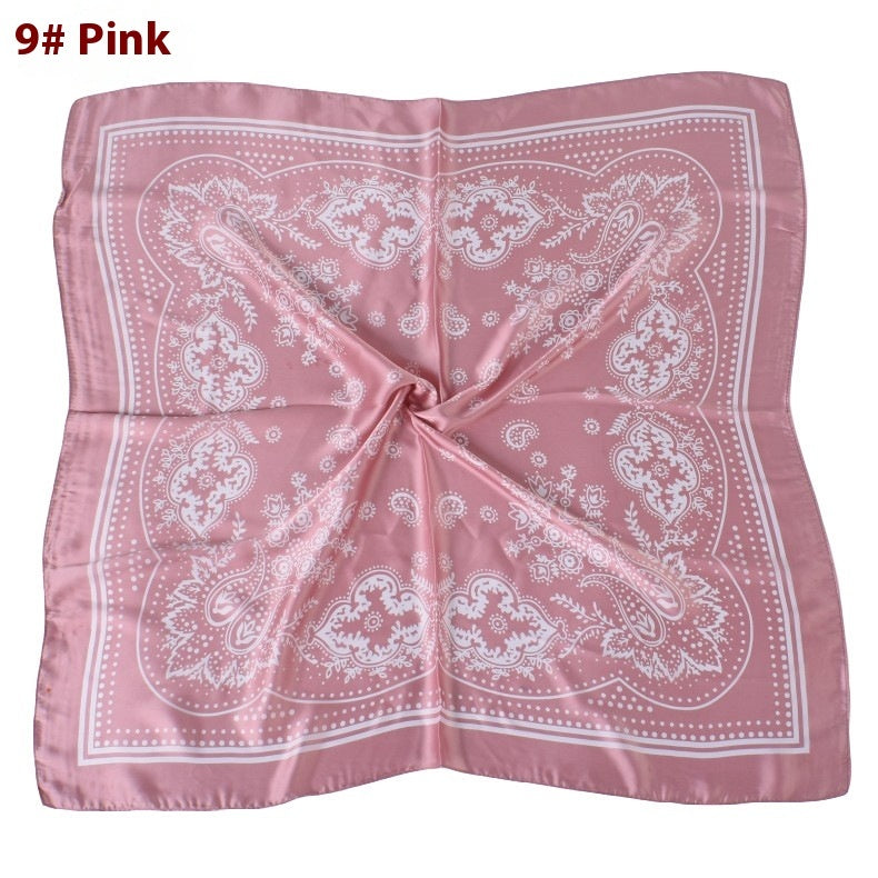Vintage Paisley Flower Satin Plain Scarf
