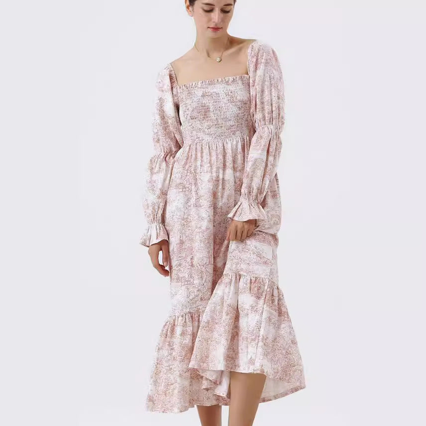 Bell Sleeve Chiffon Dress Women's Clothing