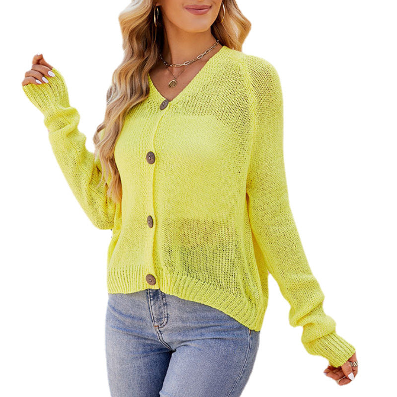 Women's Clothing V-neck Knitted Cardigan Women's Sweater