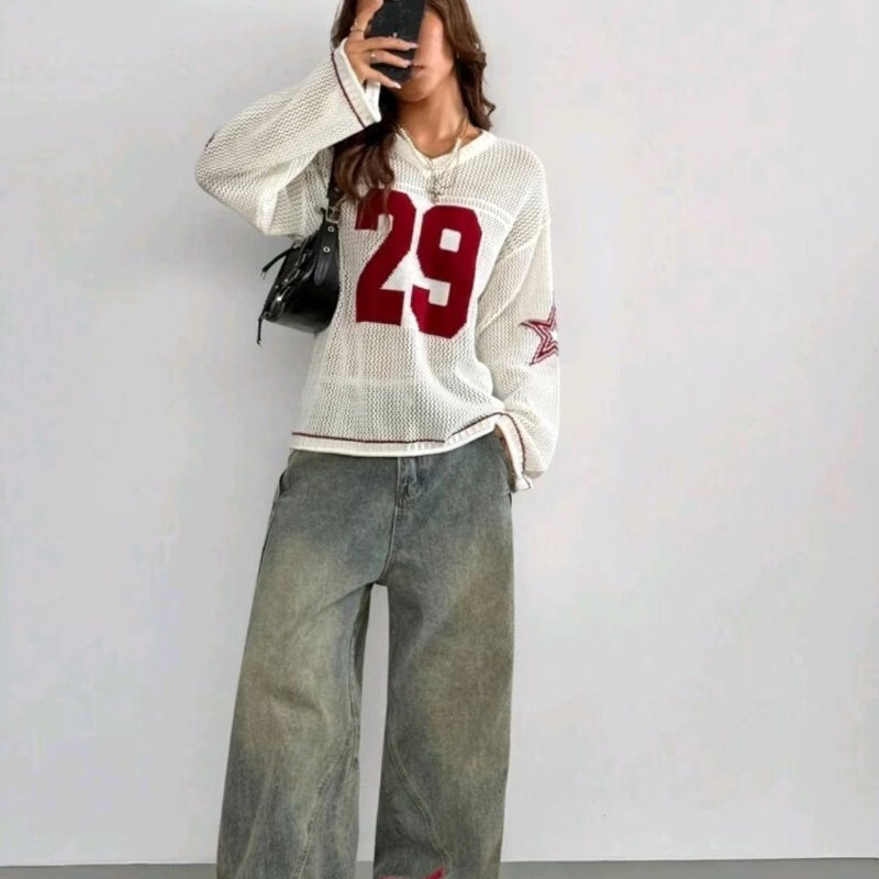 New Women's Knitted Striped Jersey