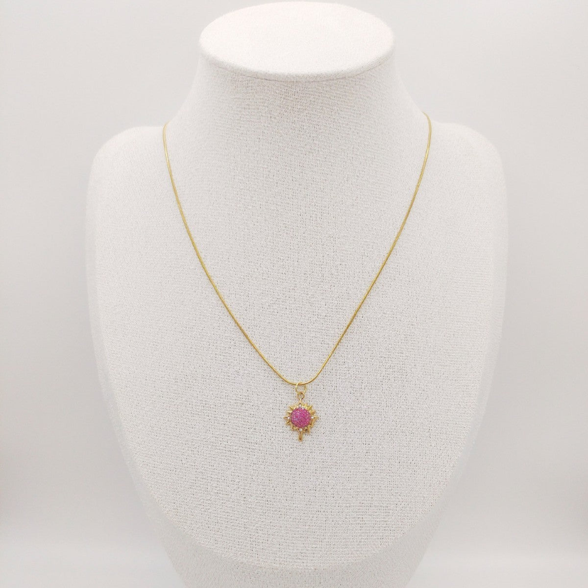 Round Copper Micro Rhinestone Necklace For Women