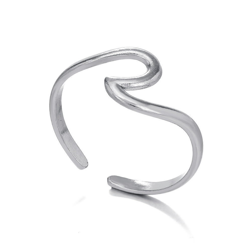 A Niche Design 304 Stainless Steel Hydraulic Ring For Women