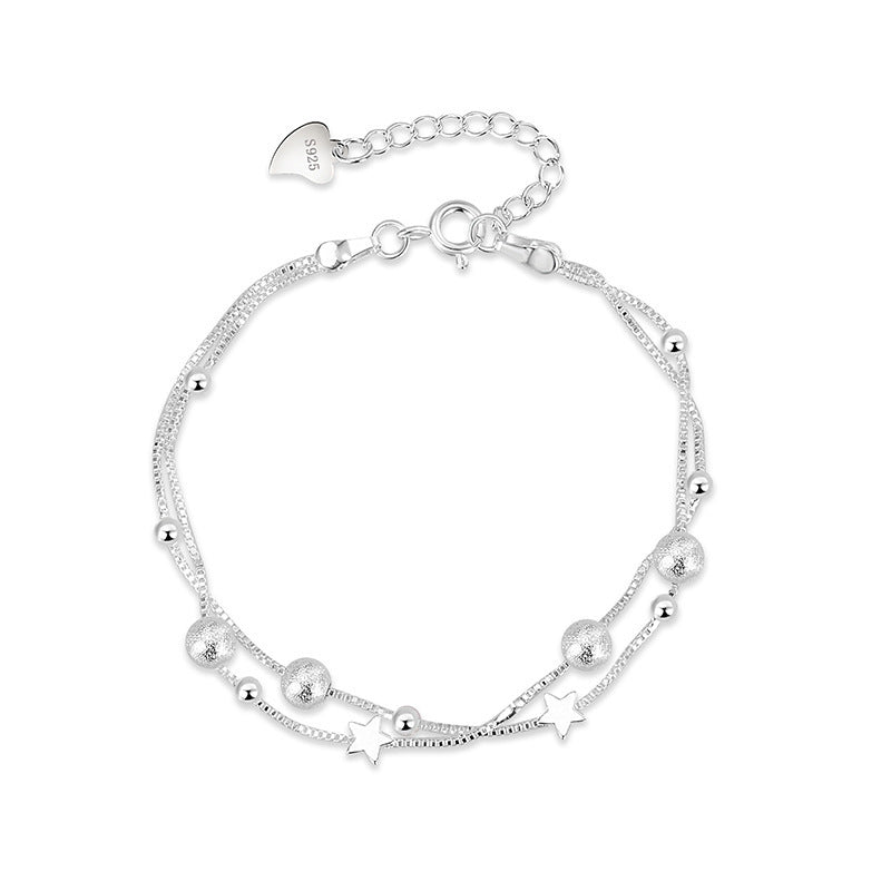 Silver-plated Small Star Bracelet Women's Fashion Double Layer
