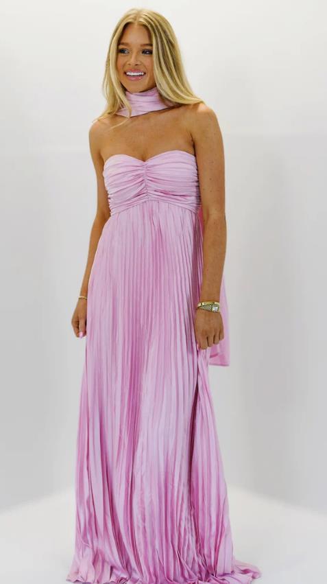 Women's Party Silk-like Pleated Simple Dress