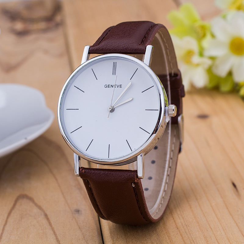 Belt Geneva Sport Watch PU Leather Strap