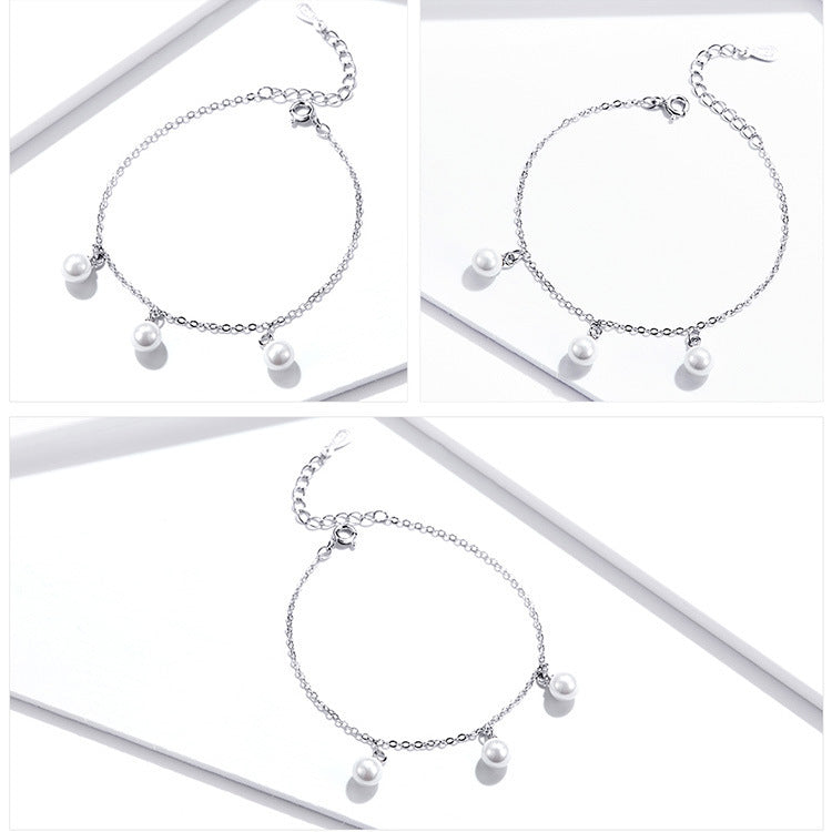 925 Sterling Silver Simple Pearl Bracelet