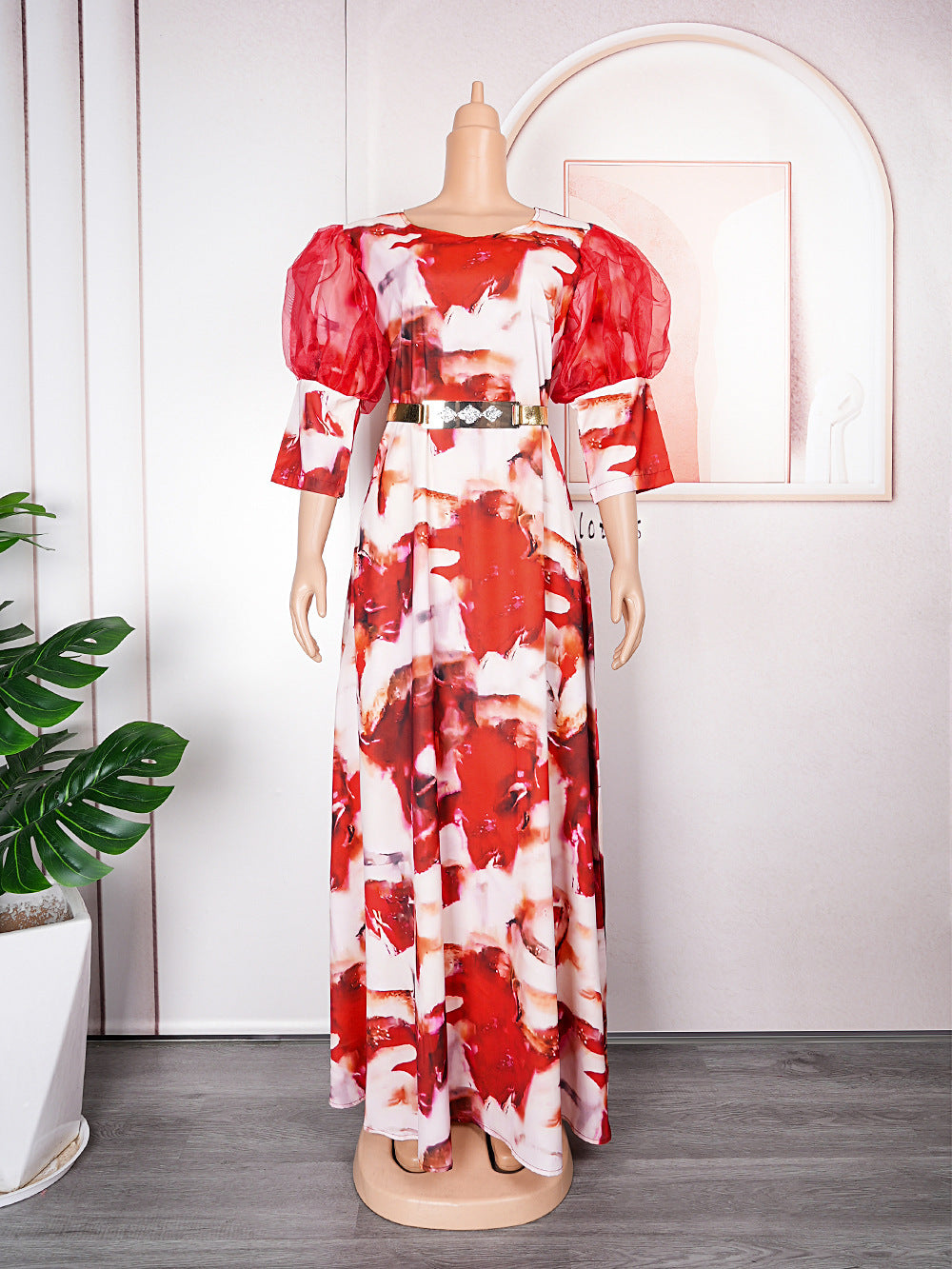Printed Long Dress Women's Clothing