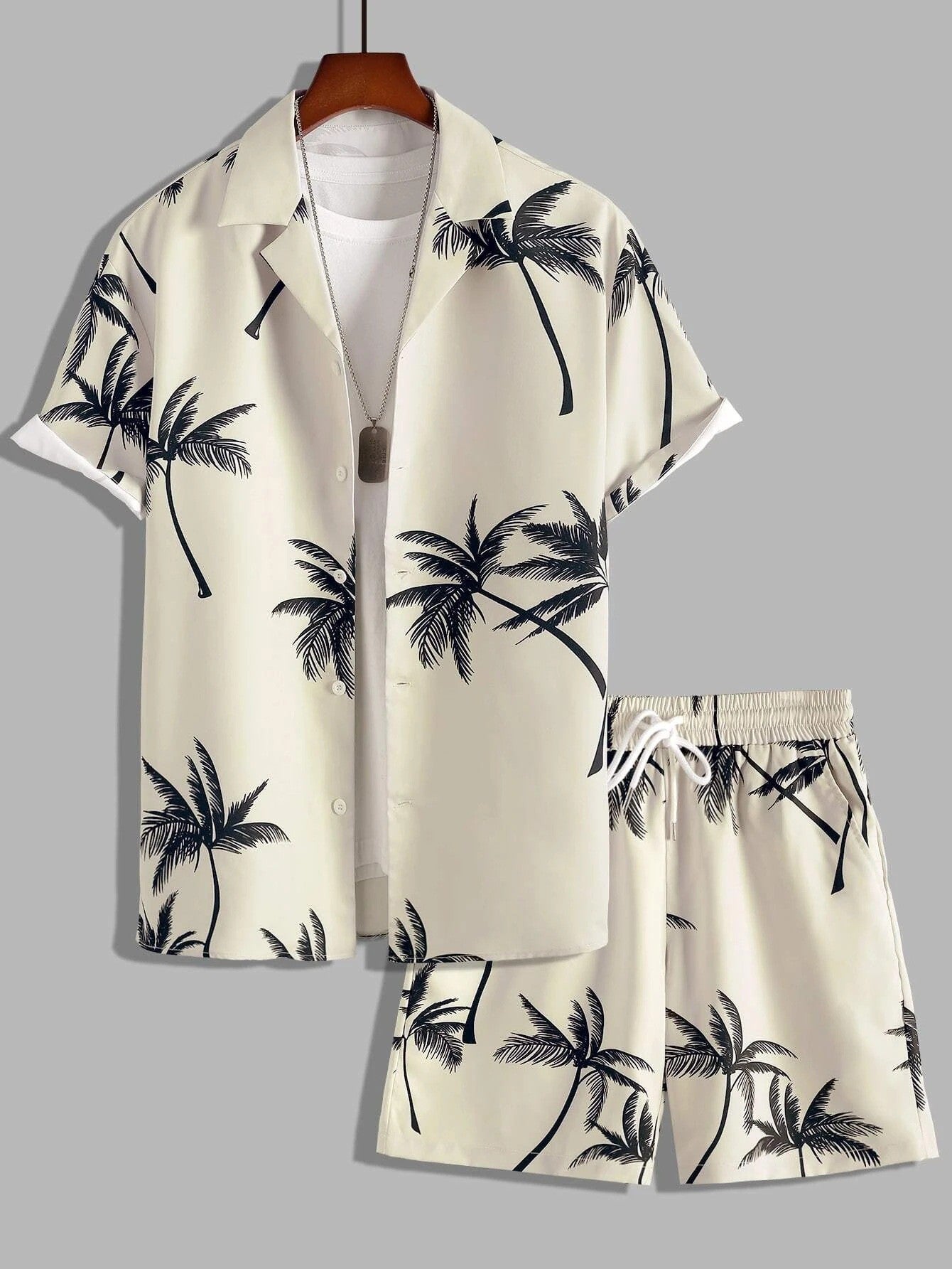 Men's 3D Digital Printing Casual Short-sleeved Shirt Shorts Suit