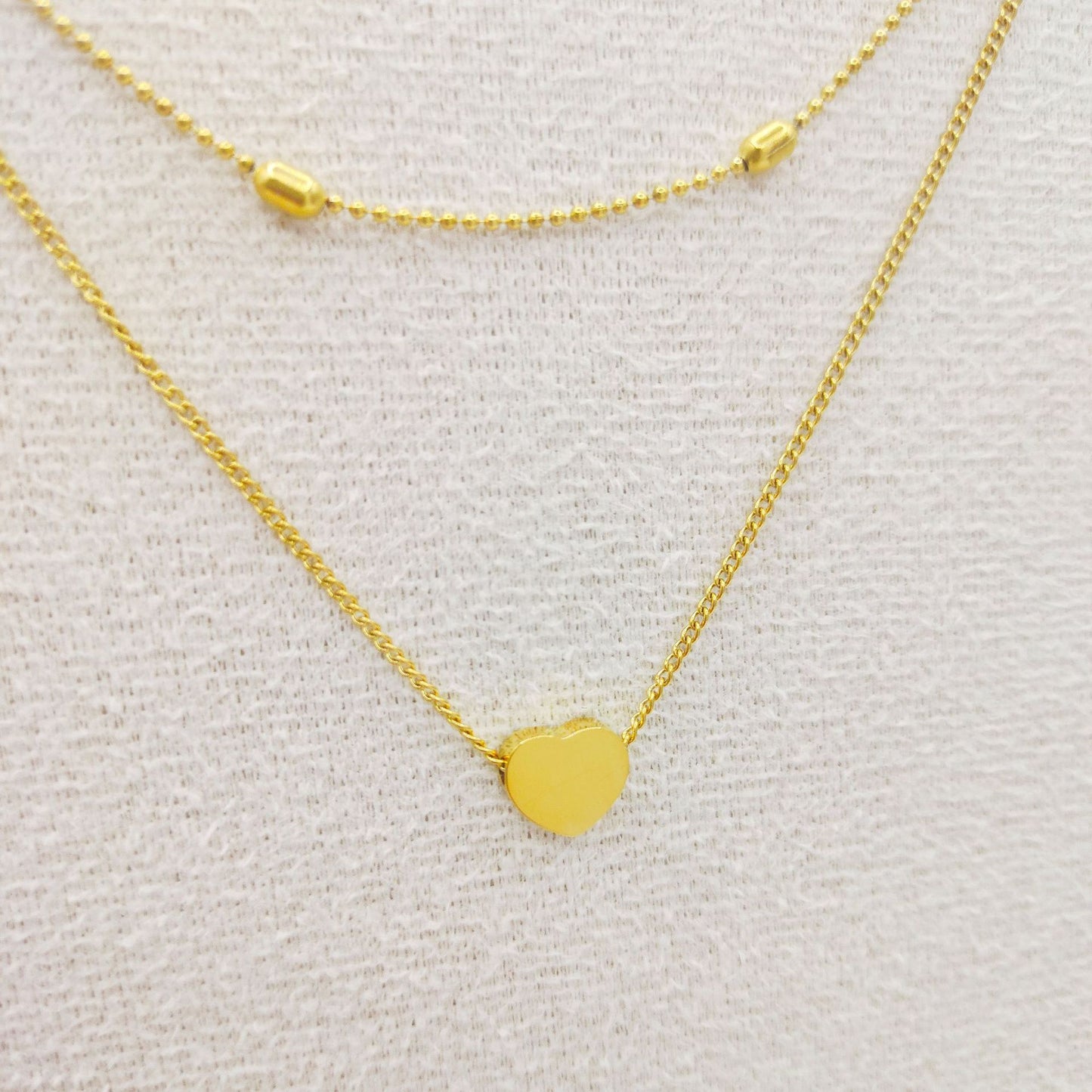 Heart-shaped Stainless Steel Double-layer Necklace