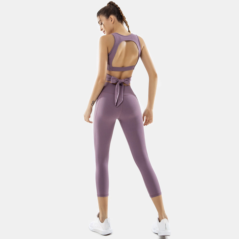 Two-piece yoga clothing suit