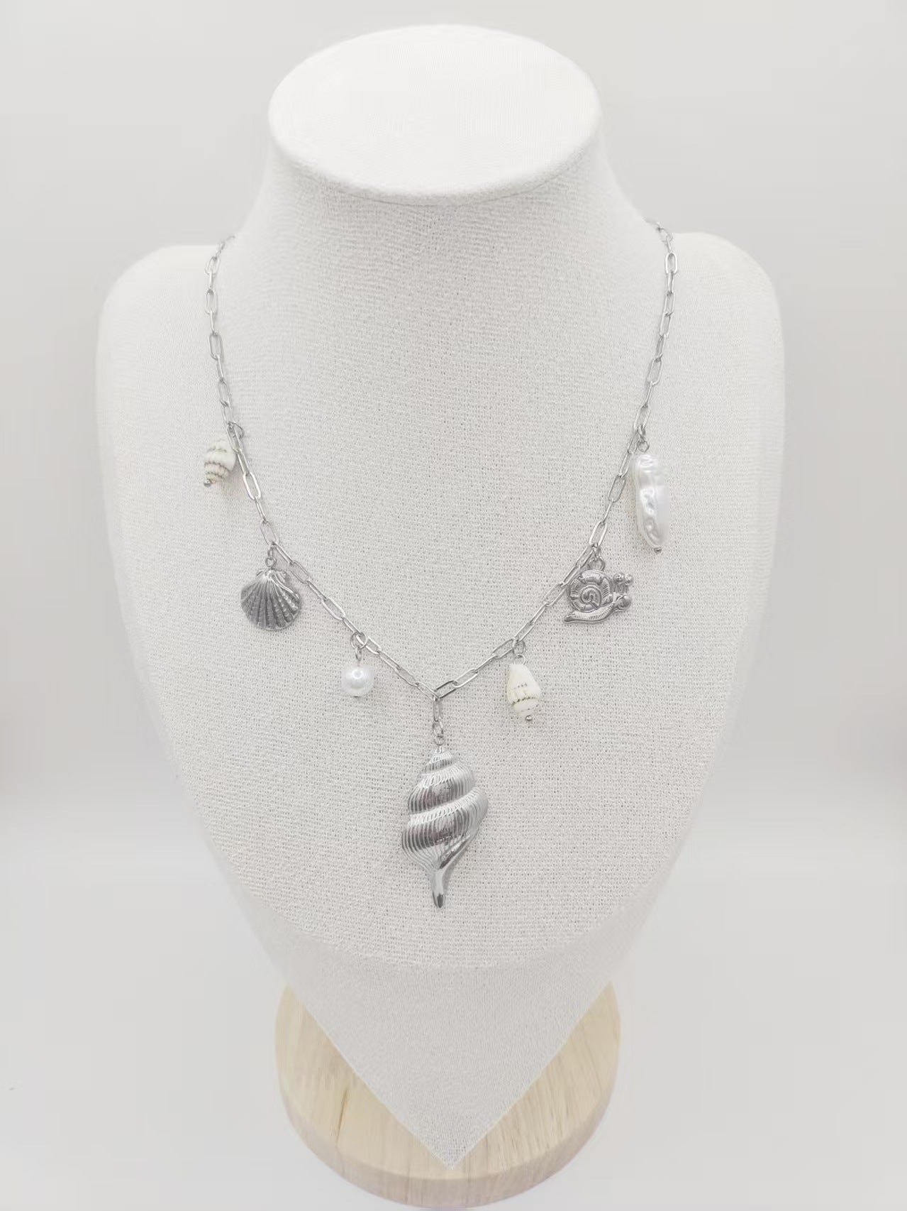 Ocean Series Starfish Shell Freshwater Pearl Pendant