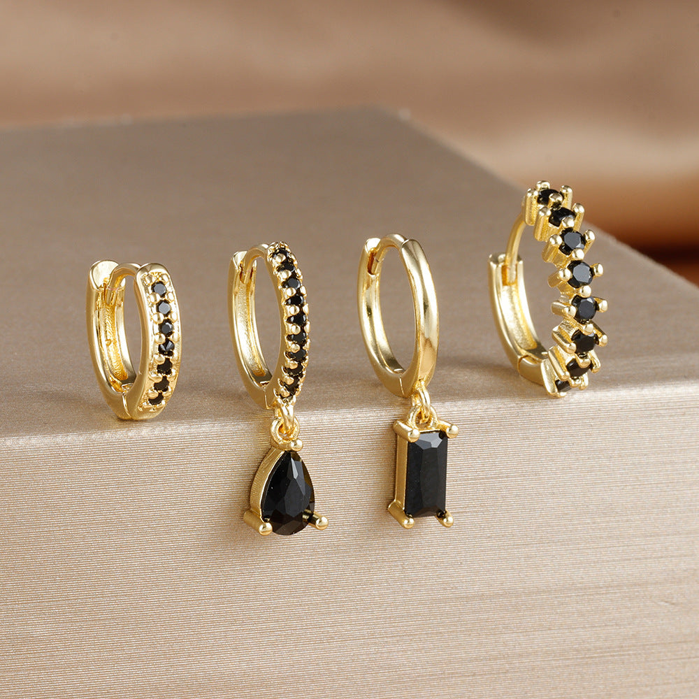 Popular Rectangular Pendant Zircon Earrings