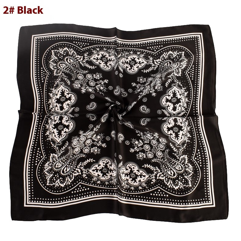 Vintage Paisley Flower Satin Plain Scarf