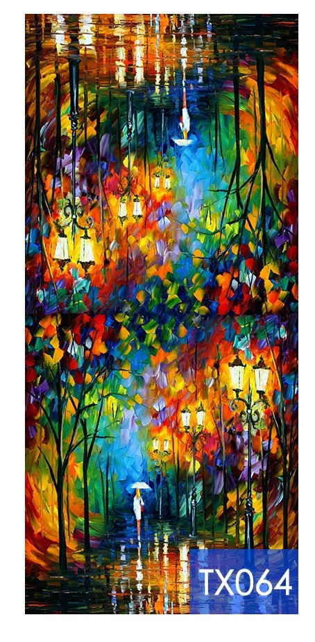 Tassel Digital Printing Scarf Cashmere Oil Painting Shawl