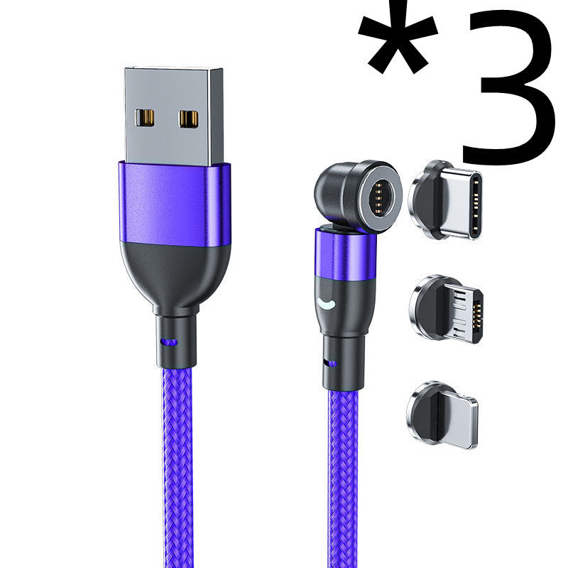 3A Fast Charging Mobile Phone Black Technology Magnetic Data Cable Three-in-one