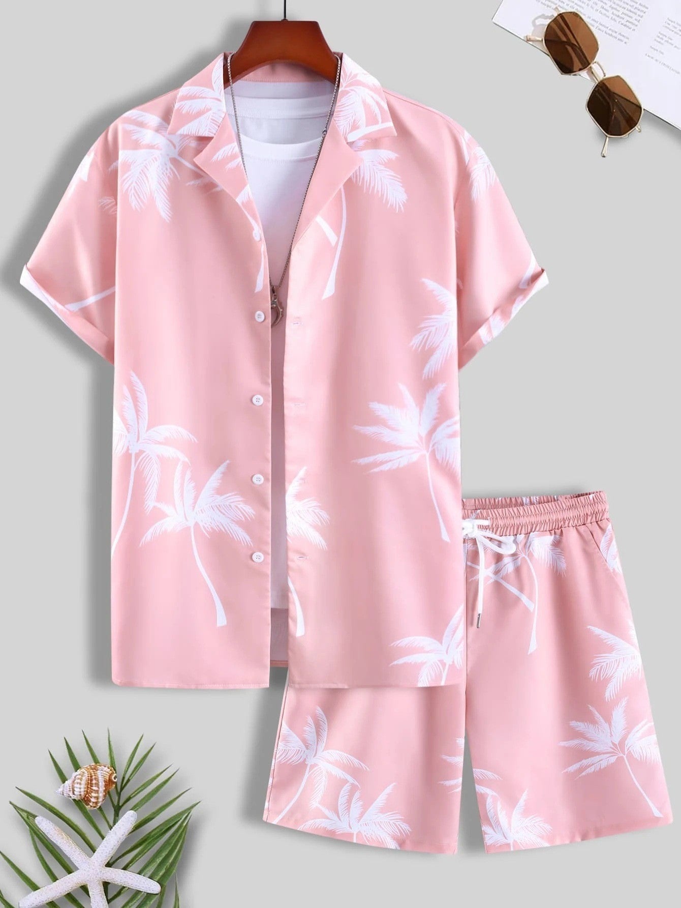 Men's 3D Digital Printing Casual Short-sleeved Shirt Shorts Suit