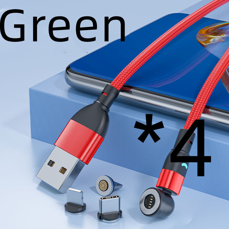 3A Fast Charging Mobile Phone Black Technology Magnetic Data Cable Three-in-one
