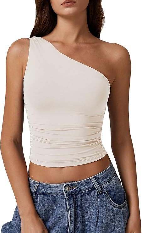 Solid Color Slim Fit Midriff-baring Vest T-shirt