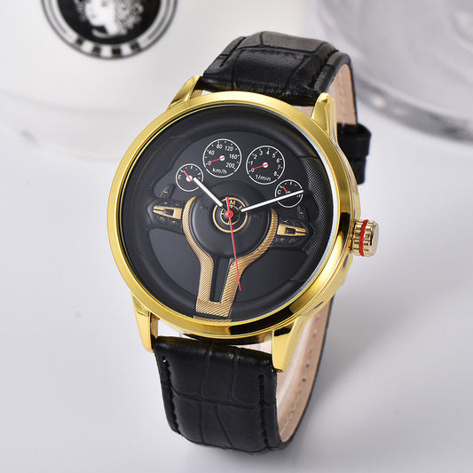 Men's belt quartz watch