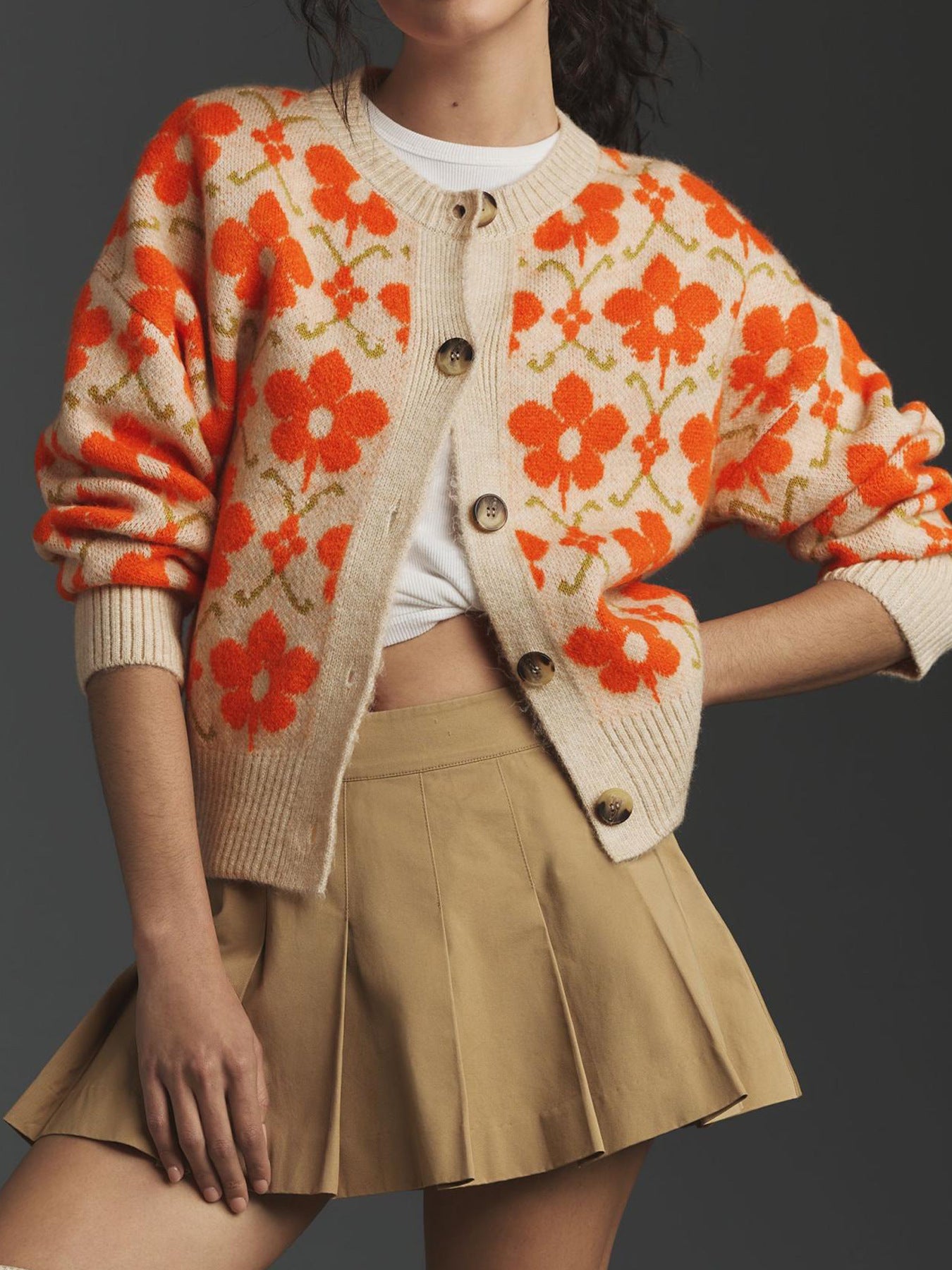 Autumnwinter Sweater Elegant Button Long Sleeve Knitted Cardigan Coat
