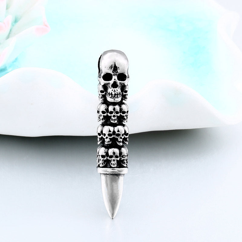 Beier 316L Stainless Steel Skull Wrap Bullet Necklace Pendant Punk Style Mens and Womens High Quality Jewelry Gifts BP8-359