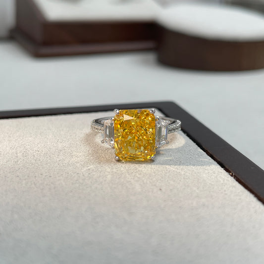 3 Karat Ledean Cut Ring Cultivate High Carbon Diamond S925 Sterling Silver