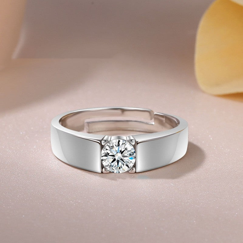 Free Size Stone Ring Wide Version Men