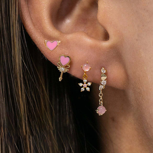Sweet Cute Cute Girl Love Heart Stud Earrings