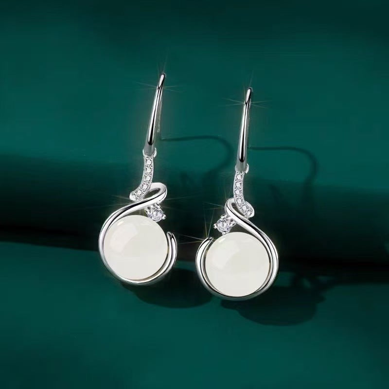 High Class Elegant Classical Retro Style Jade Earrings