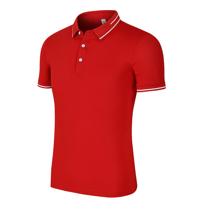 Natural Silk Lapel Polo Shirt Short Sleeve