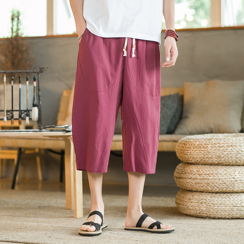 Summer Plus Size Cotton And Linen Casual Shorts