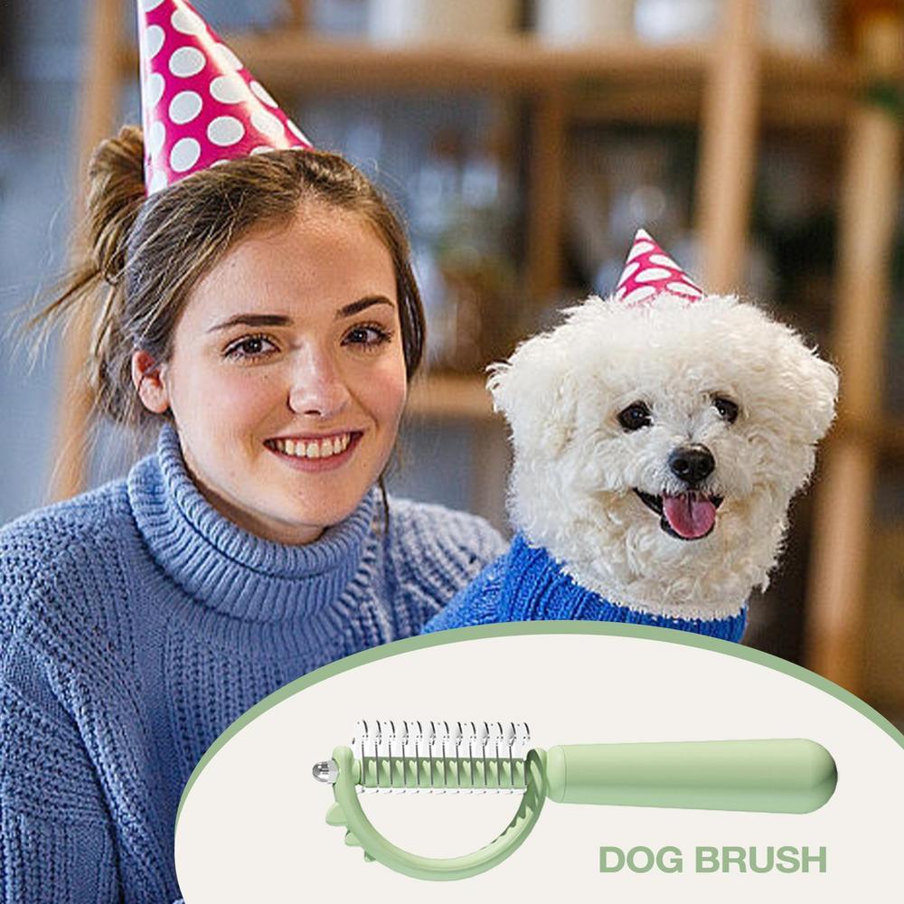 Cat Brush Self Cleaning Slicker Pets Grooming Tool With Cute Dinosaur Shape Double-sided Uses Shedding And Dematting Undercoat
