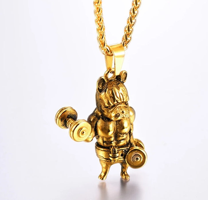 Mens Chain 316L Stainless Steel Puppy Bull Statement Cool French