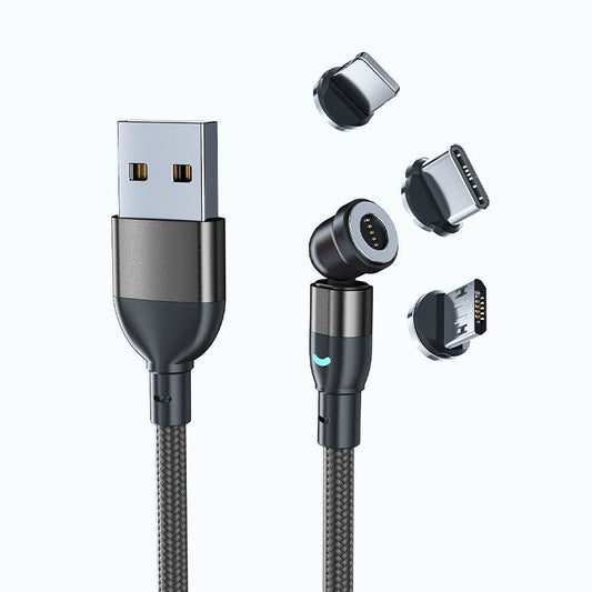 3A Fast Charging Mobile Phone Black Technology Magnetic Data Cable Three-in-one