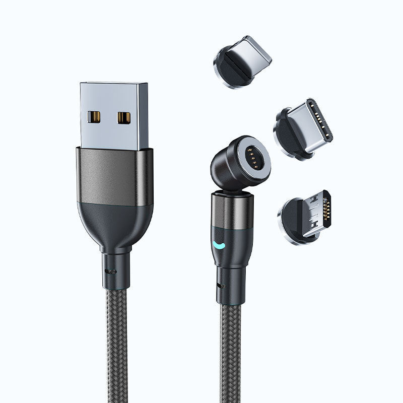 3A Fast Charging Mobile Phone Black Technology Magnetic Data Cable Three-in-one