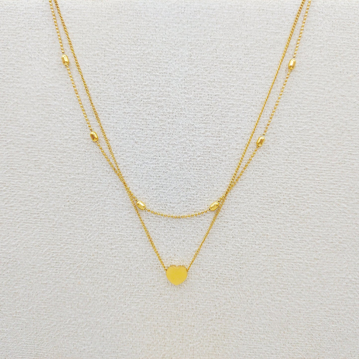 Heart-shaped Stainless Steel Double-layer Necklace
